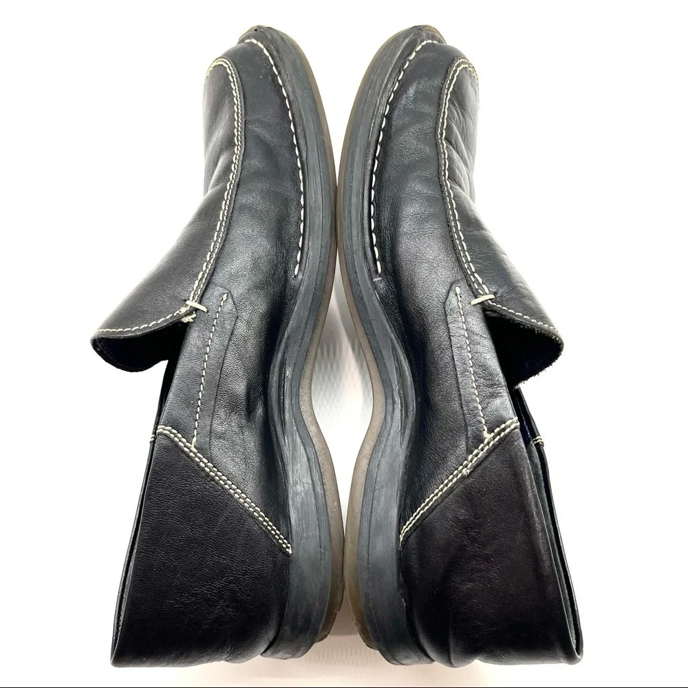 Bacco Bucci Black Leather Italian Loafers 9
